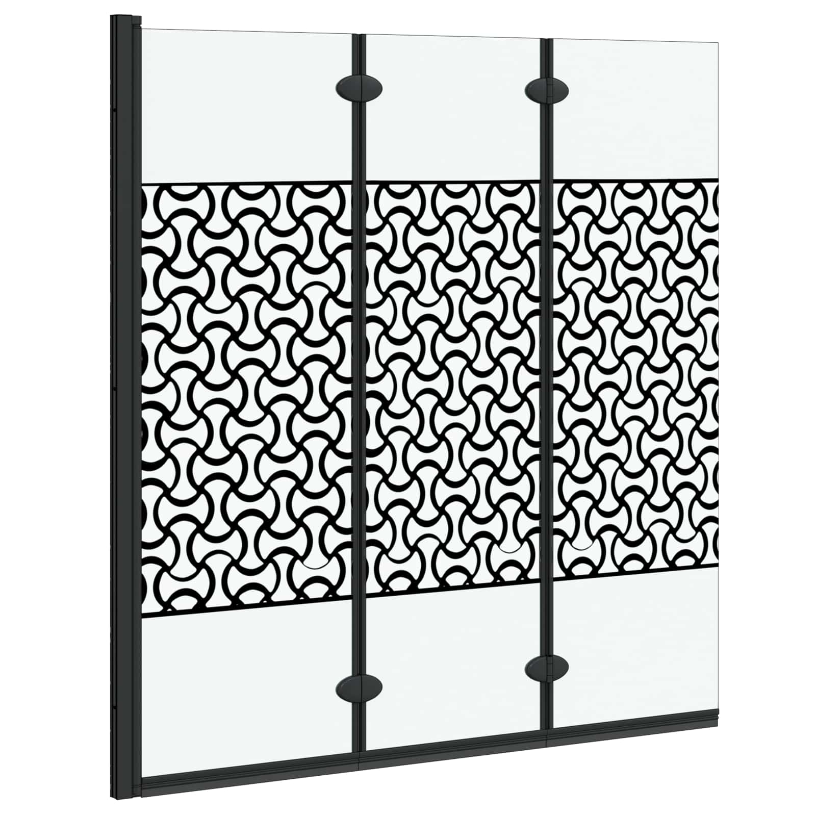 Duschabtrennung Schwarz und Transparent 130 x 130 cm Gehärtetes Glas