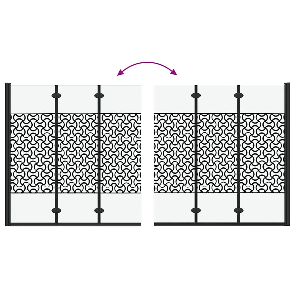 Duschabtrennung Schwarz und Transparent 130 x 130 cm Gehärtetes Glas