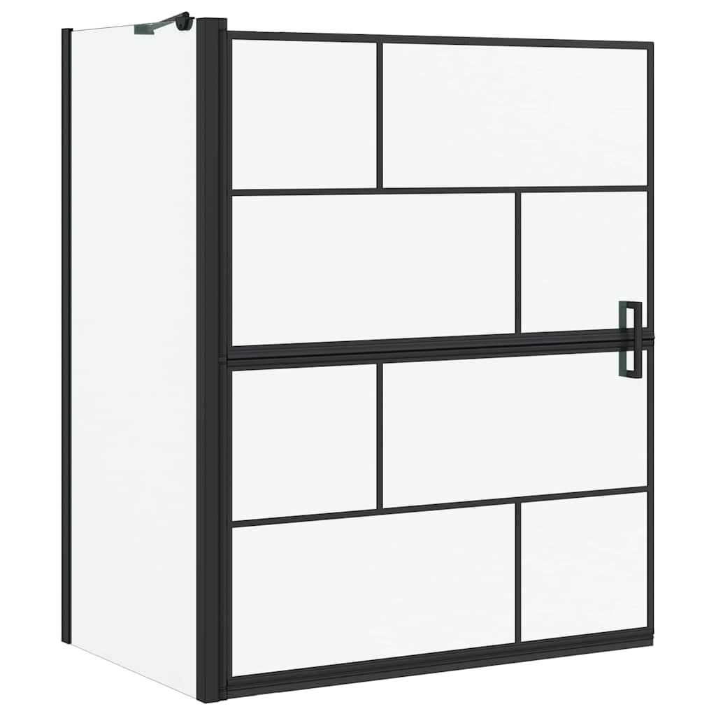 Bad-Duschschirm Schwarz und Transparent 100 x 67 x 129.5 cm