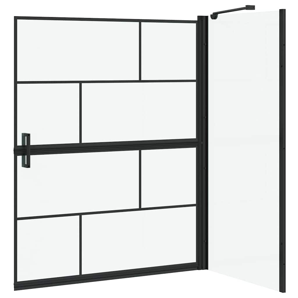 Bad-Duschschirm Schwarz und Transparent 100 x 67 x 129.5 cm