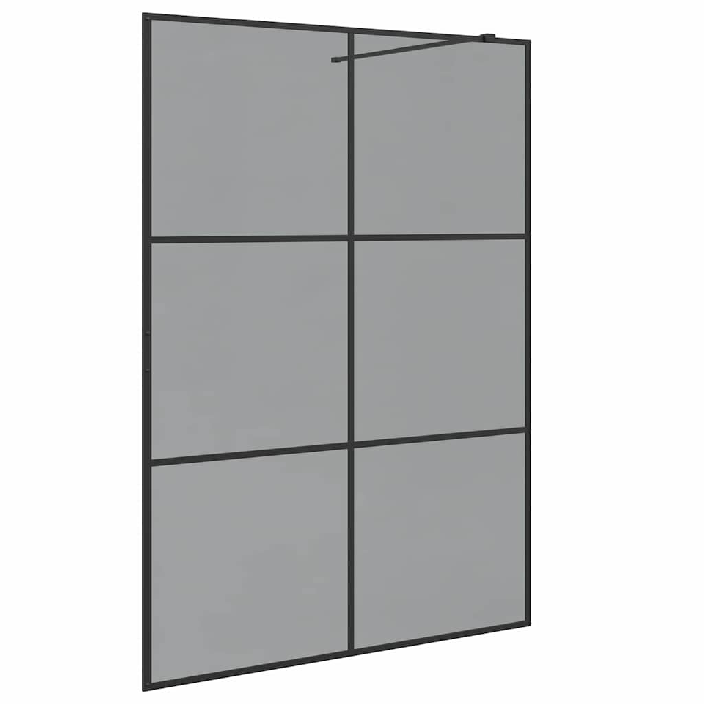 Walk-in Duschwand Schwarz 140 x 195 cm Gehärtetes Glas