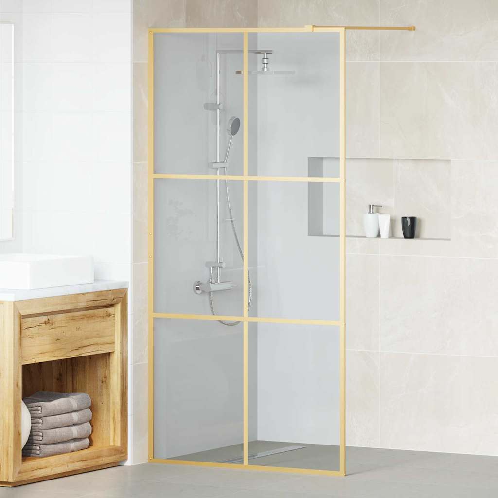 Walk-in Duschwand Gold 100 x 195 cm Gehärtetes Glas