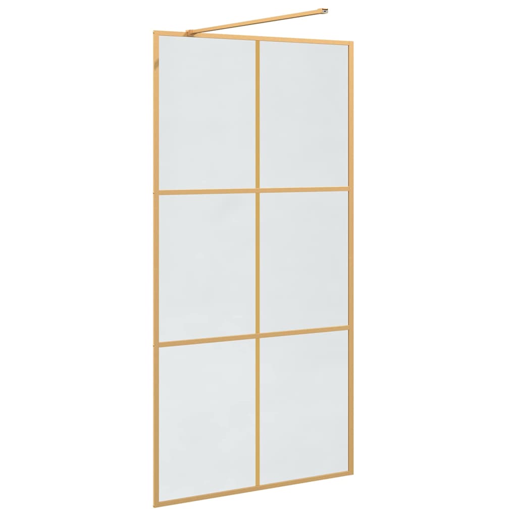 Walk-in Duschwand Gold 100 x 195 cm Gehärtetes Glas