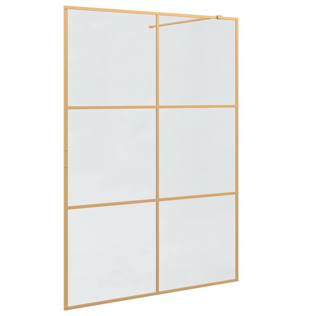 Walk-in Duschwand Gold 140 x 195 cm Gehärtetes Glas