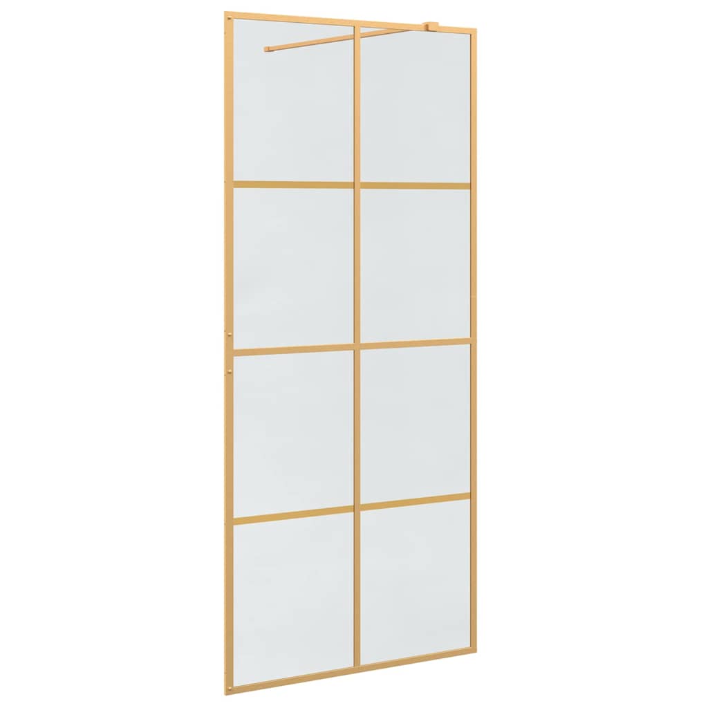 Walk-in Duschwand Gold 90 x 195 cm Gehärtetes Glas