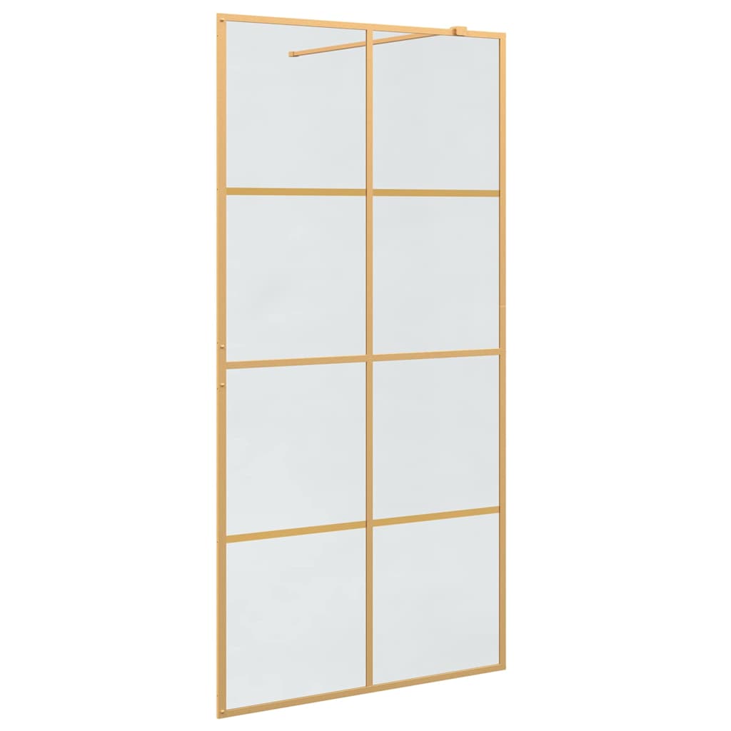 Walk-in Duschwand Gold 100 x 195 cm Gehärtetes Glas