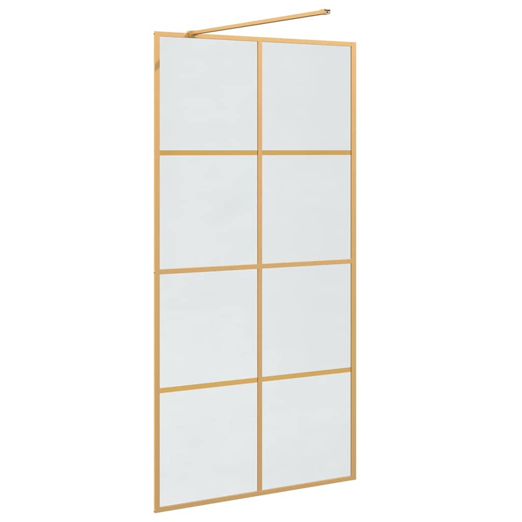 Walk-in Duschwand Gold 100 x 195 cm Gehärtetes Glas