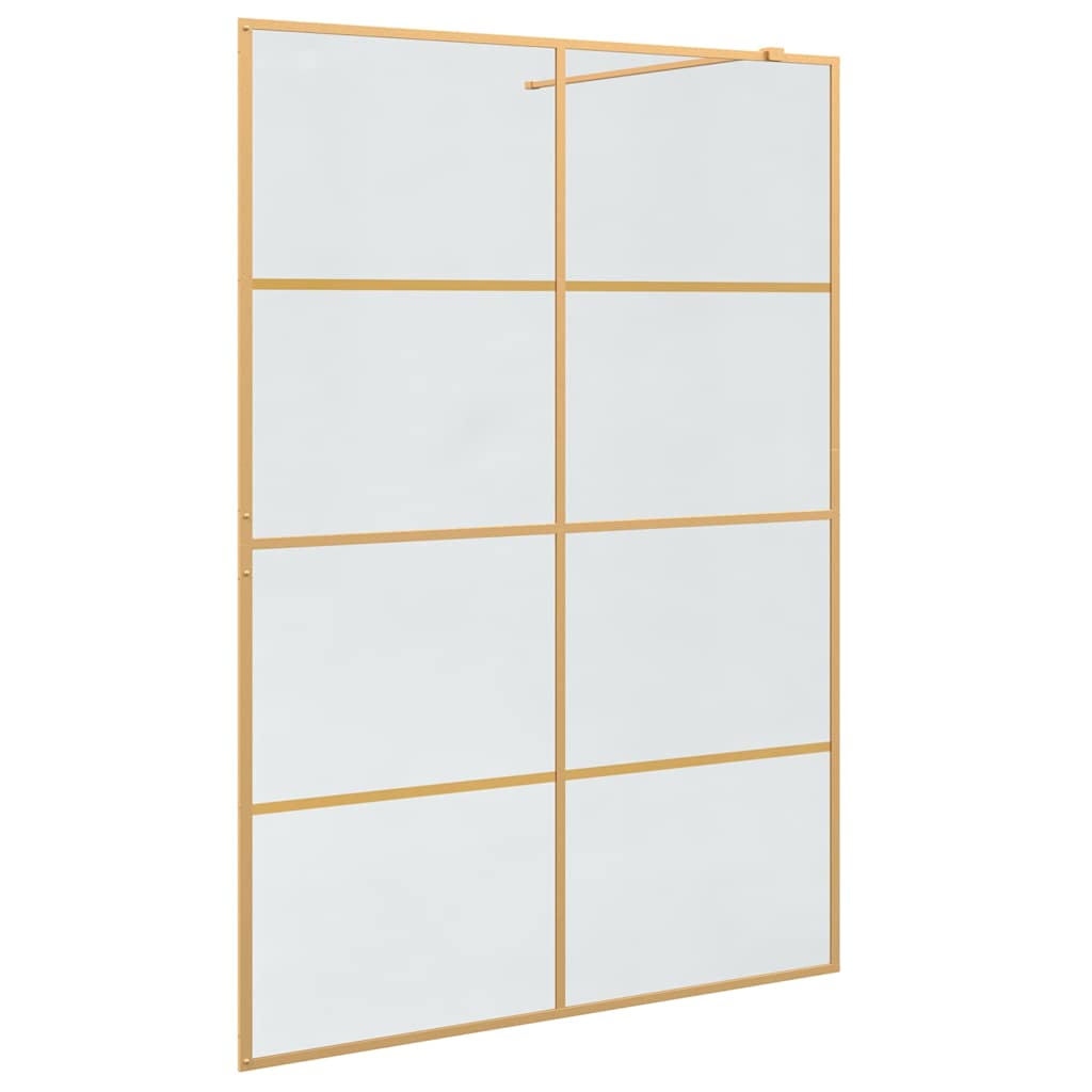Walk-in Duschwand Gold 140 x 195 cm Gehärtetes Glas
