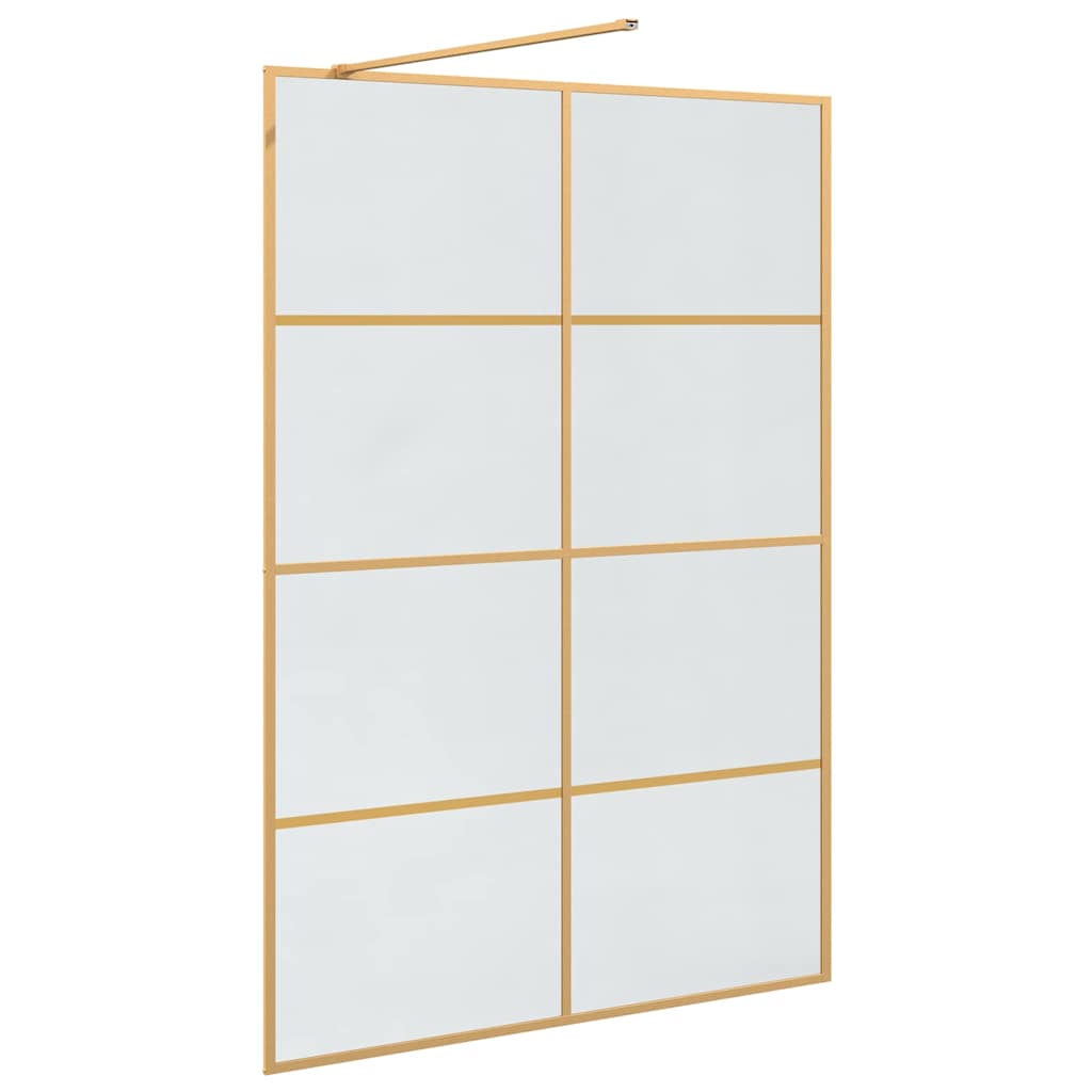 Walk-in Duschwand Gold 140 x 195 cm Gehärtetes Glas