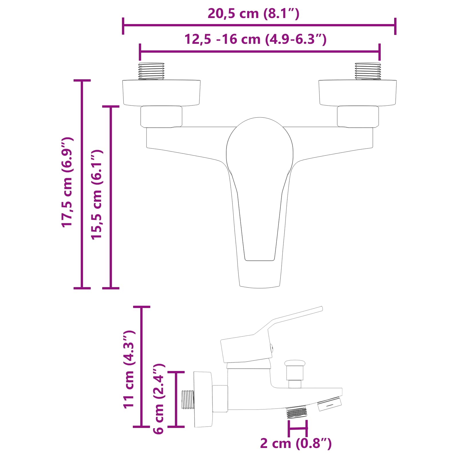 Duschmischer Schwarz G 1 / 2 Zoll