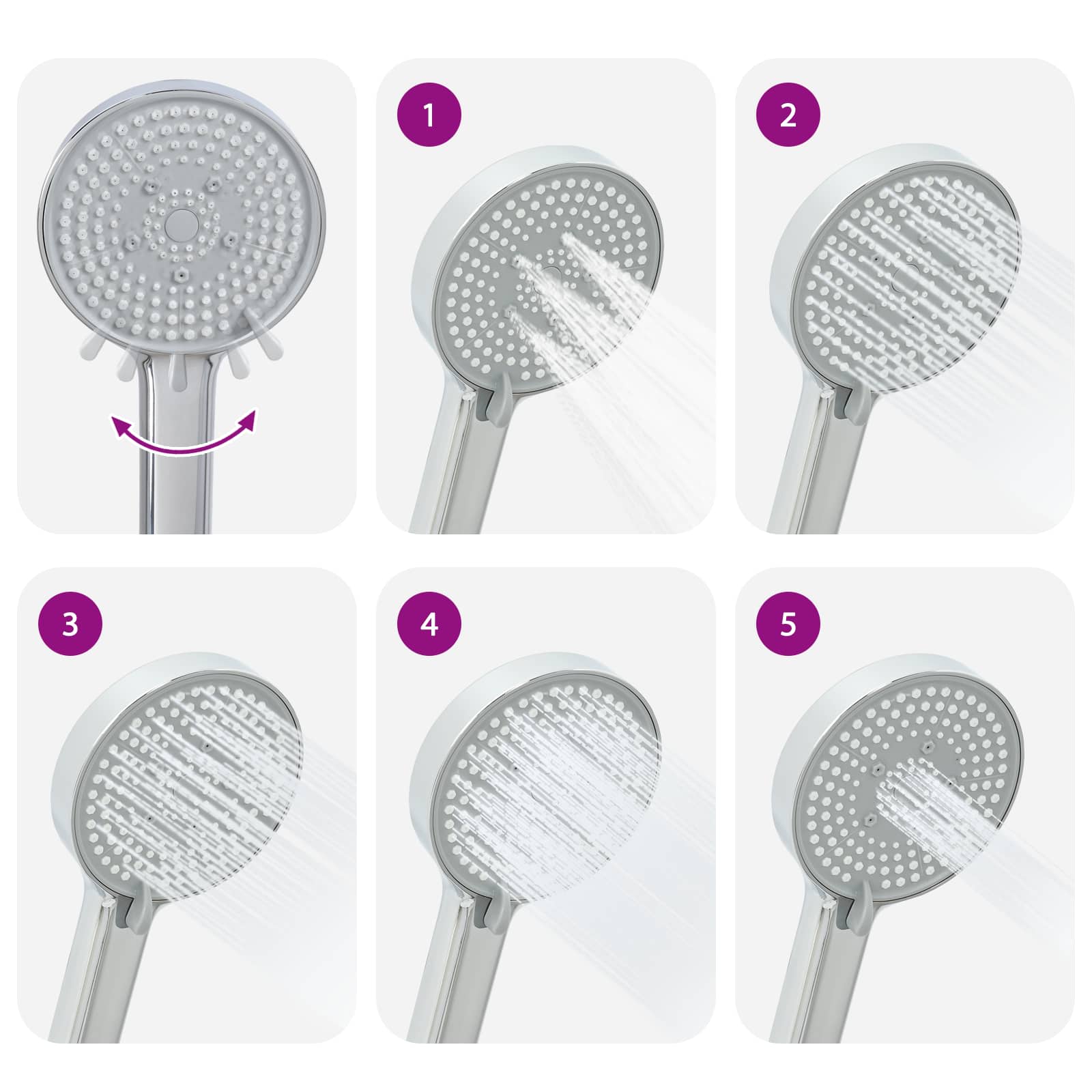 Shower head set chrome G 1/2 inch