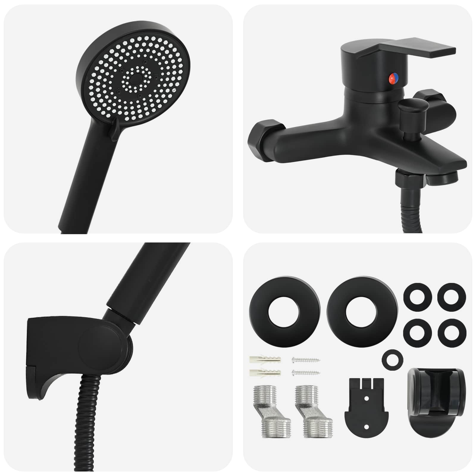 Shower head set black G 1/2 inch