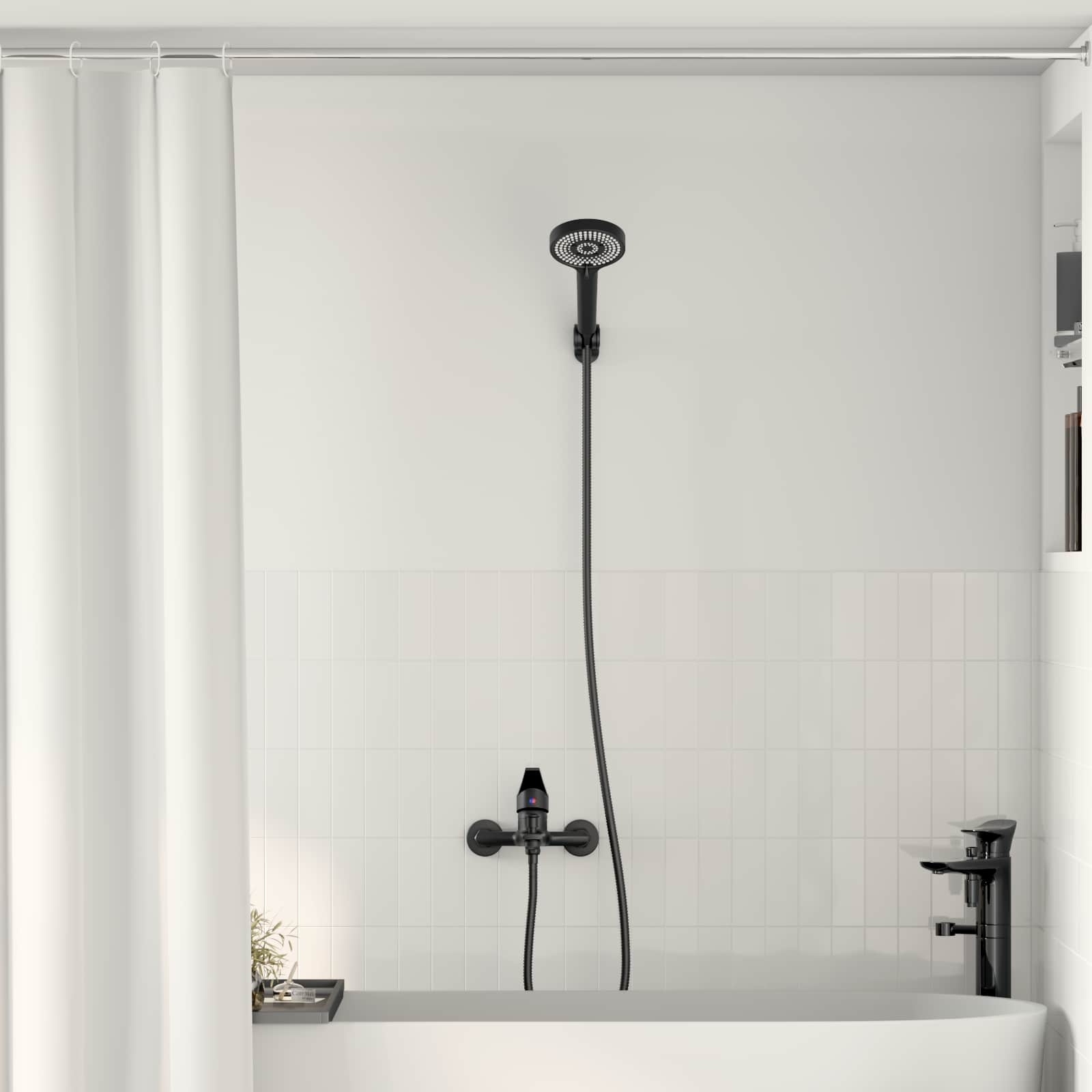 Duschkopf Set Schwarz G 1 / 2 Zoll