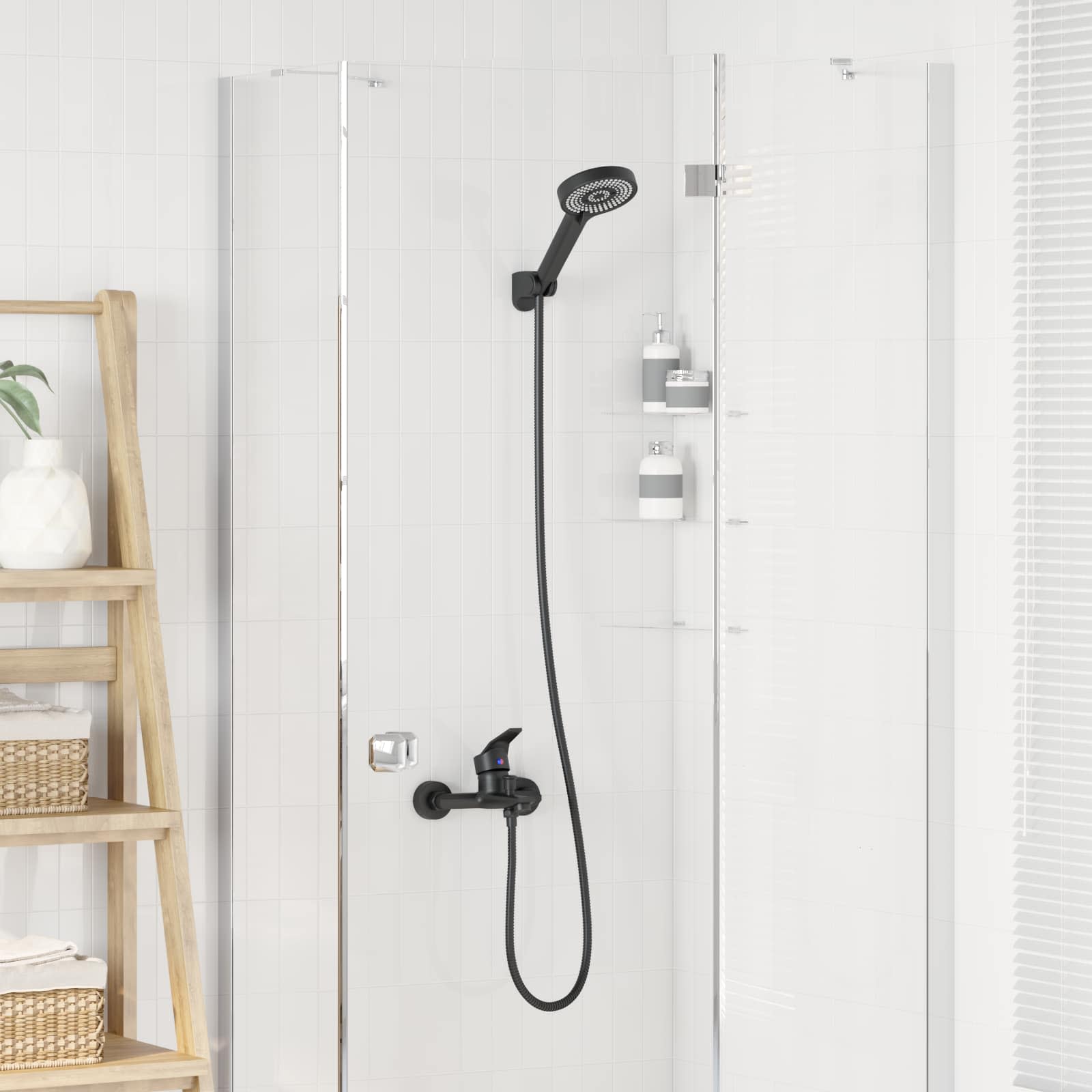 Shower head set black G 1/2 inch