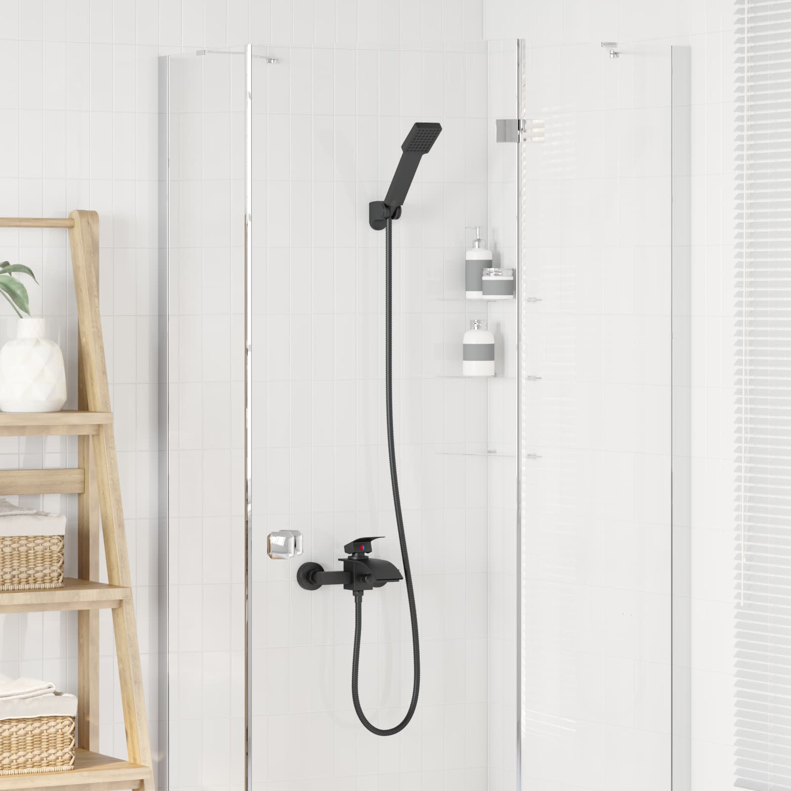 Duschkopf Set Schwarz G 1 / 2 Zoll