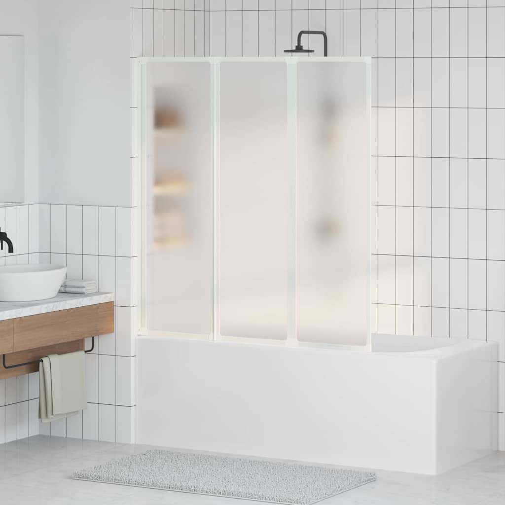 Badewannenbildschirm Matt 132 x 140 cm Aluminium & PP-Paneel