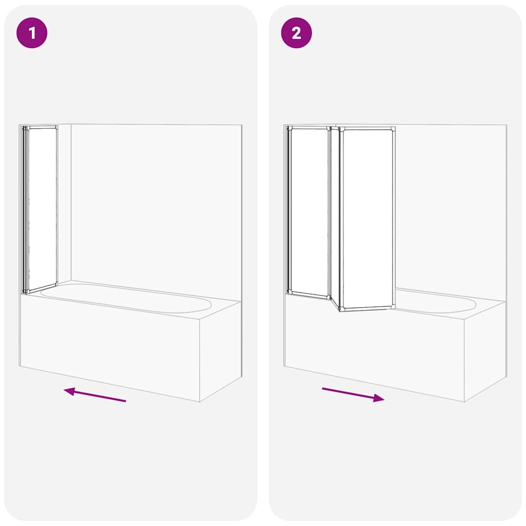 Badewannenbildschirm Matt 132 x 140 cm Aluminium & PP-Paneel