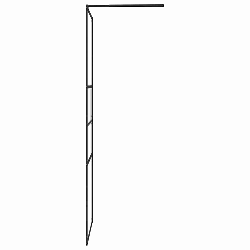 Walk-in Duschwand Schwarz 80 x 195 x 0,5 cm Glas und Aluminium