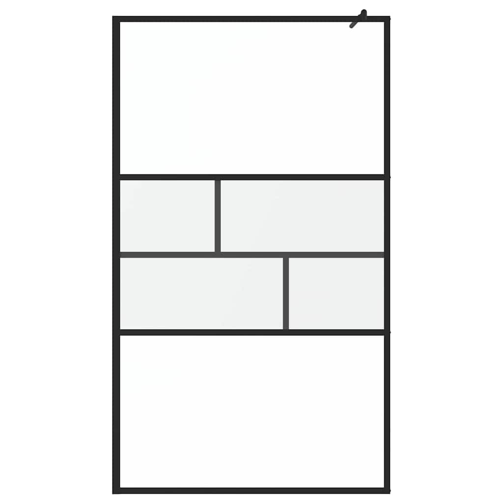 Walk-in Duschwand Schwarz 80 x 195 x 0,5 cm Glas und Aluminium