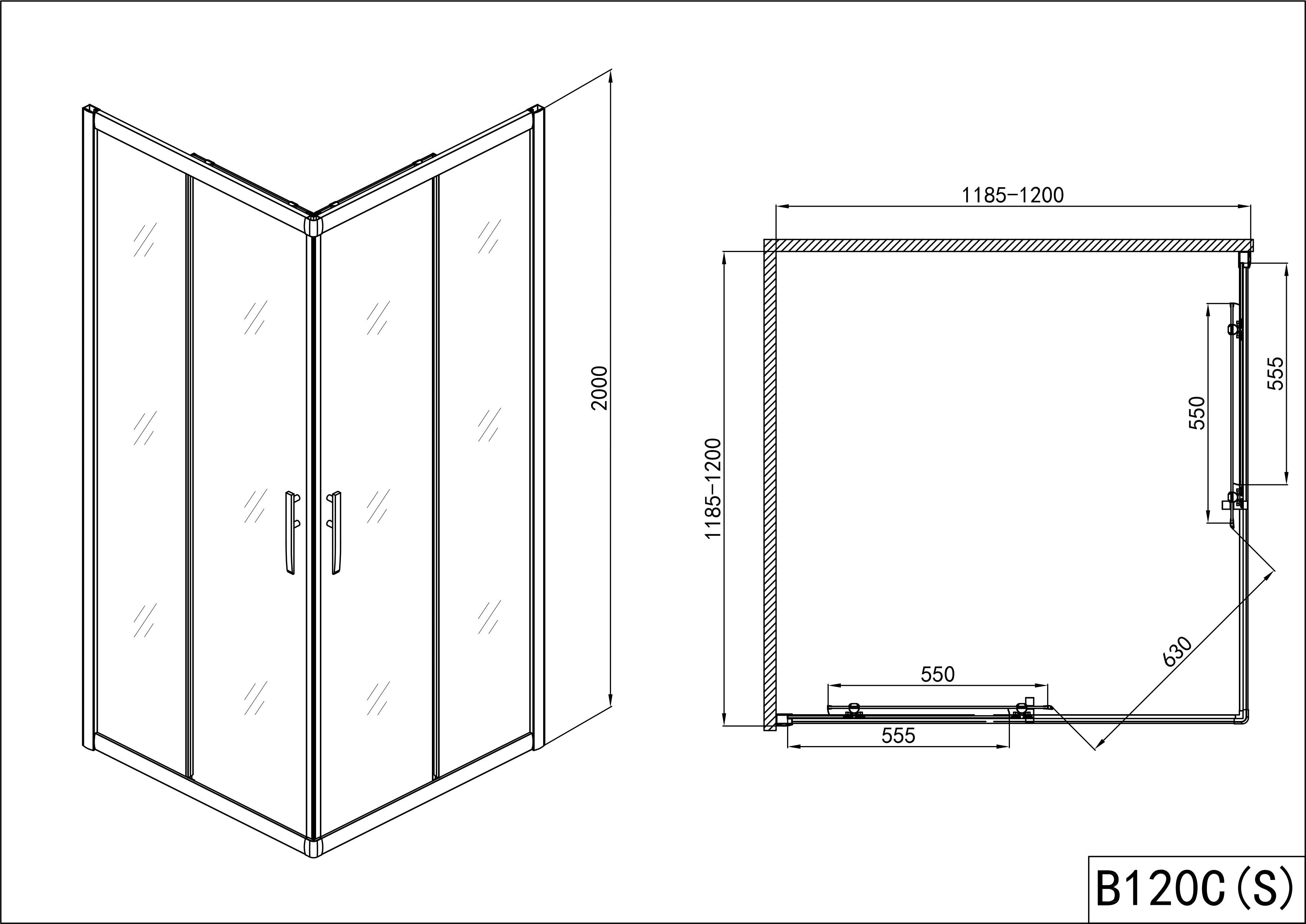 Pro - Line corner shower cubicle with Easy Clean in 4 different sizes