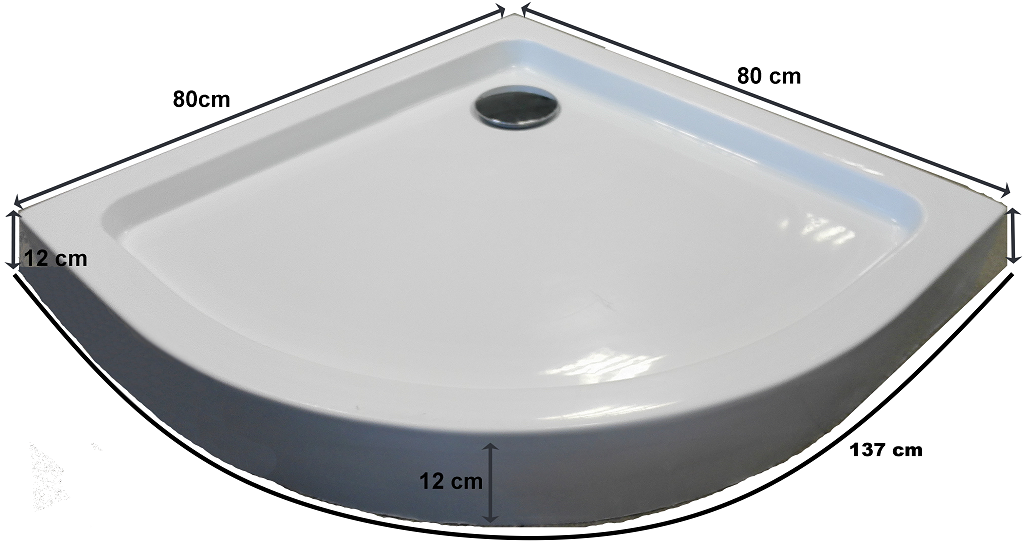 Acryl Rundbrausetasse 90x90x12 cm