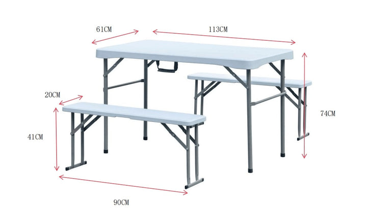 Design Festzeltgarniturset klappbar 113x61x74 cm