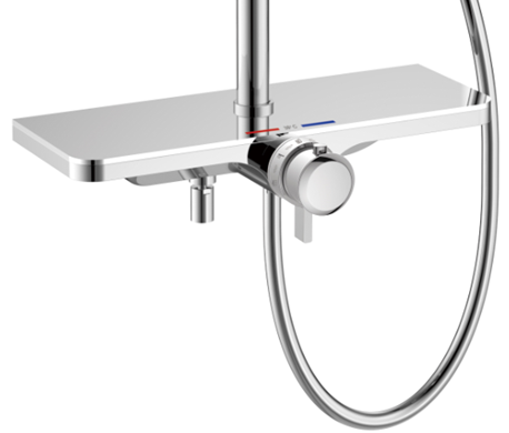 Overhead shower rail set chrome