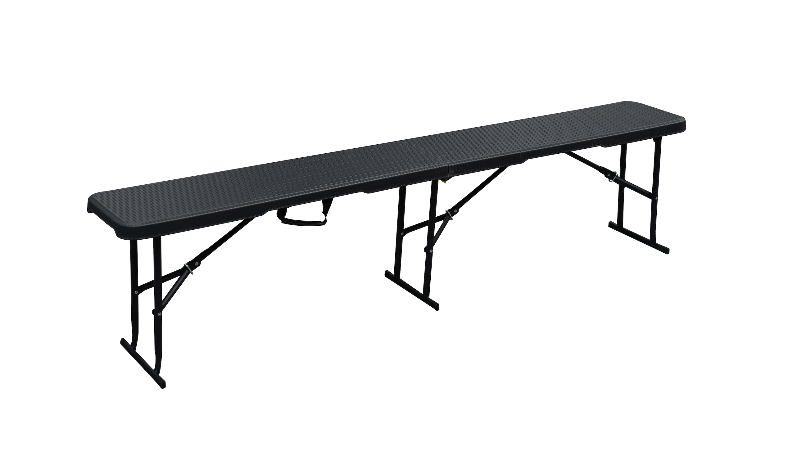 Design Festzeltgarnitur Rattan Optik klappbar aus Kunststoff schwarz - 3 Teilig