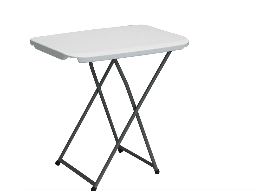 Mesa plegable blanca 75x50x(56-73) cm