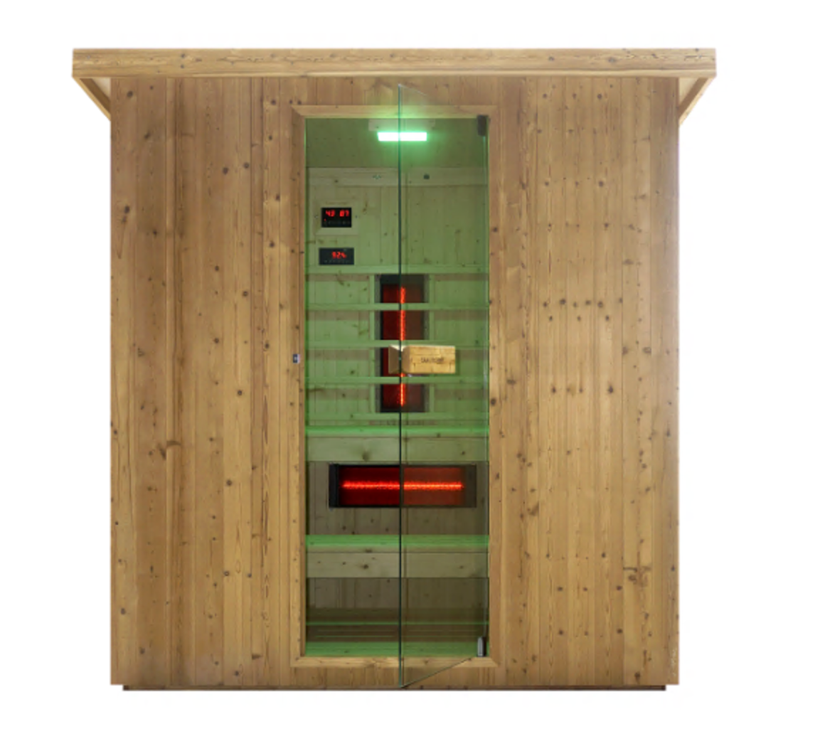 Sauna combinada al aire libre y cabina de infrarrojos LAHTI para 4 - 6 personas