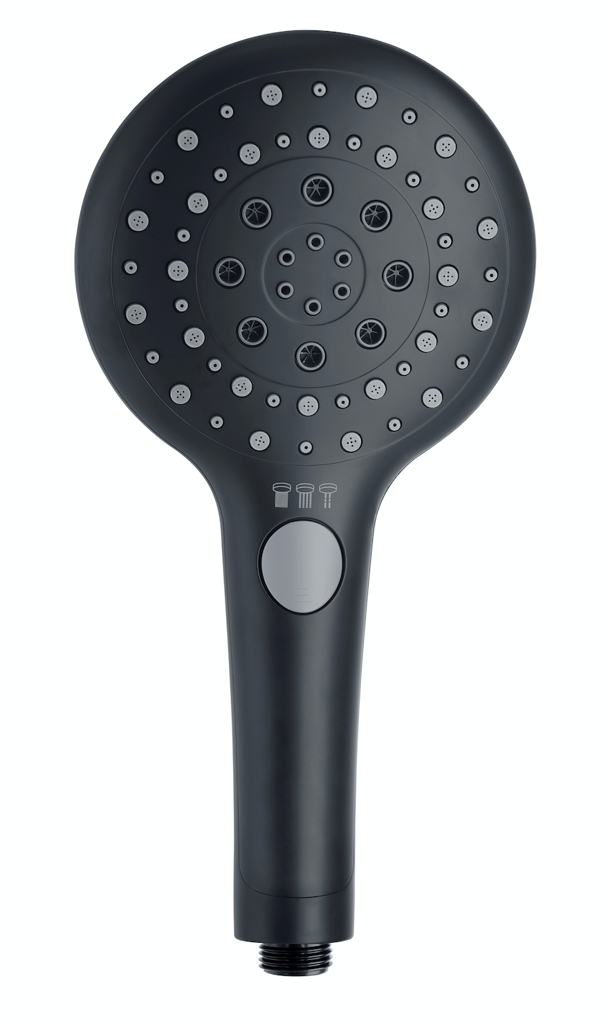Handbrause in matt schwarz 13 cm mit 3 Funktionen