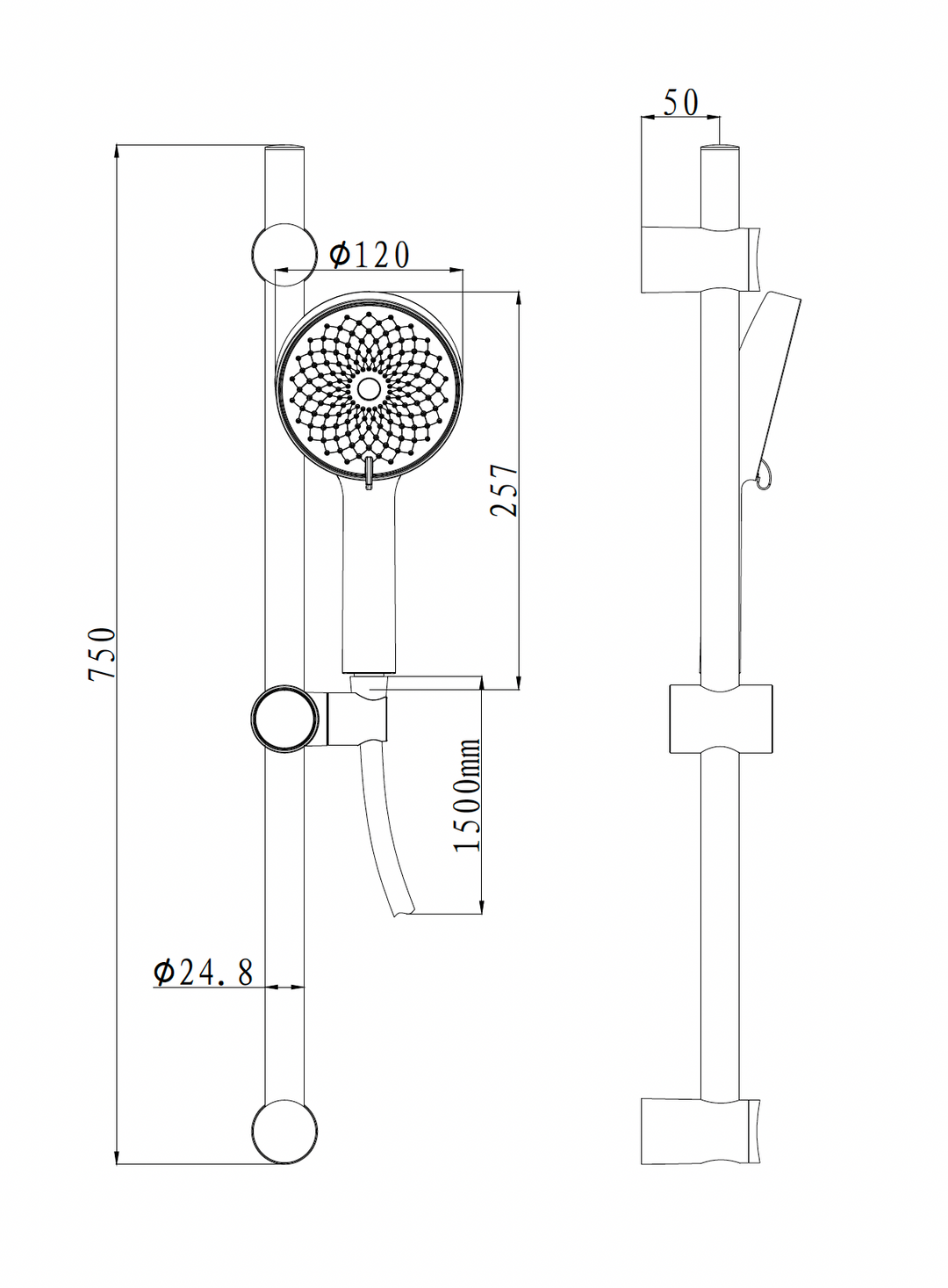 Brauseset mit 3 Funktionen Brause