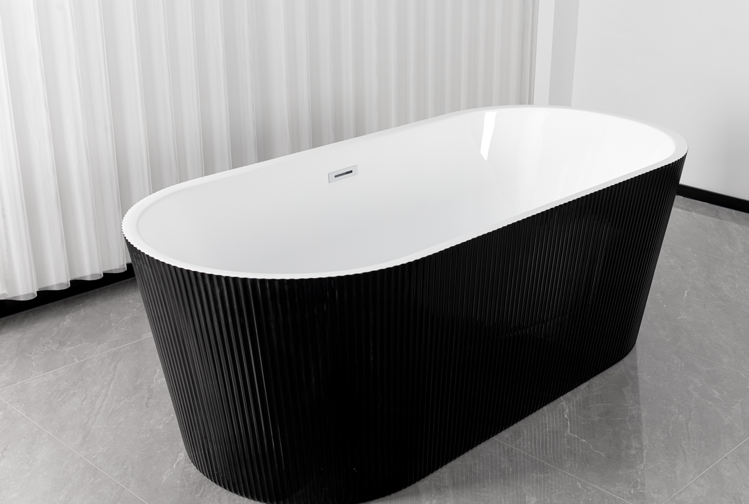 Freistehende Badewanne RENO 170x75x58 cm schwarz