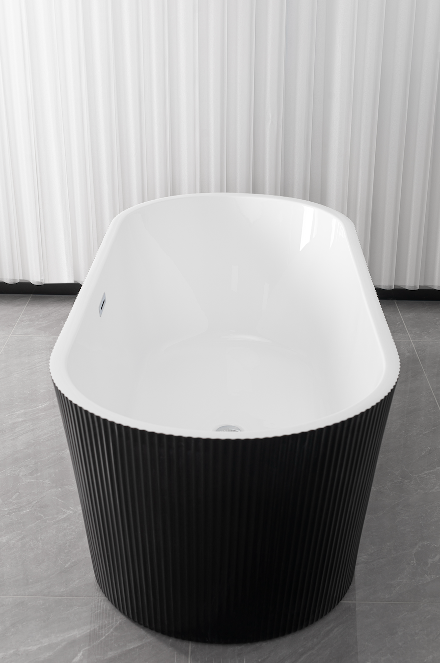 Freistehende Badewanne RENO 170x75x58 cm schwarz