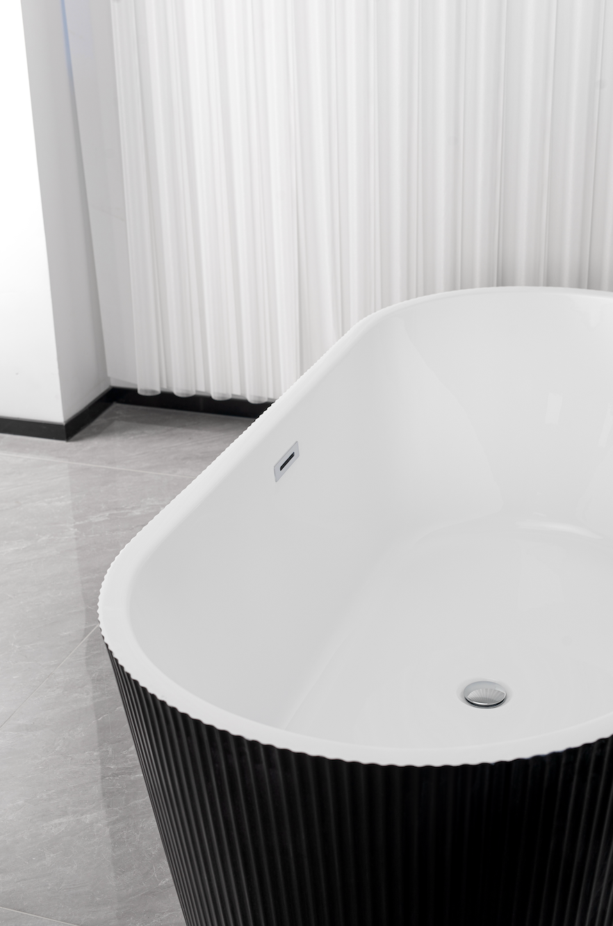 Freistehende Badewanne RENO 170x75x58 cm schwarz