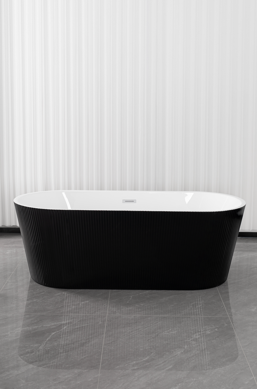 Freistehende Badewanne RENO 170x75x58 cm schwarz