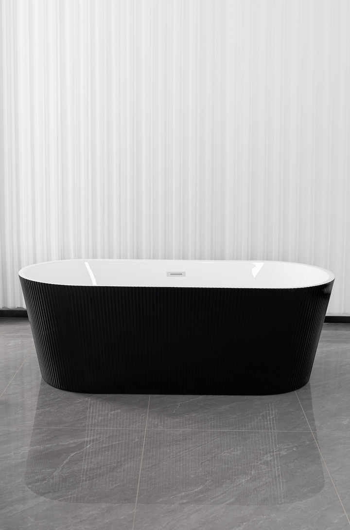 Freistehende Badewanne RENO 170x75x58 cm schwarz