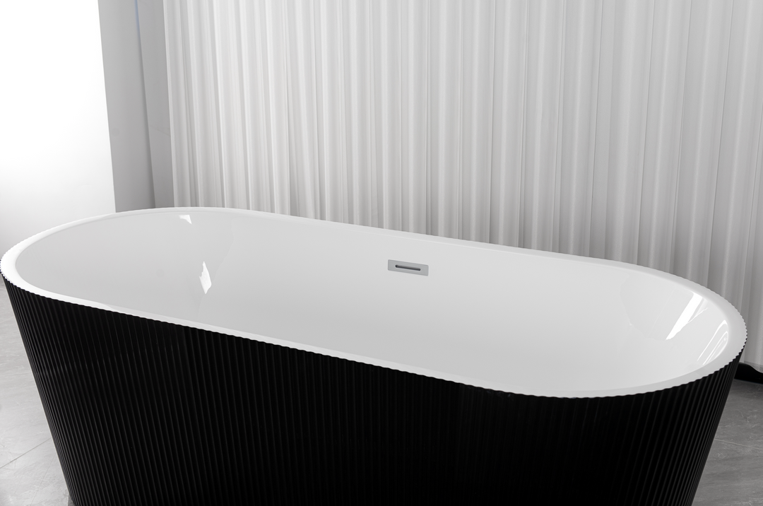 Freistehende Badewanne RENO 170x75x58 cm schwarz