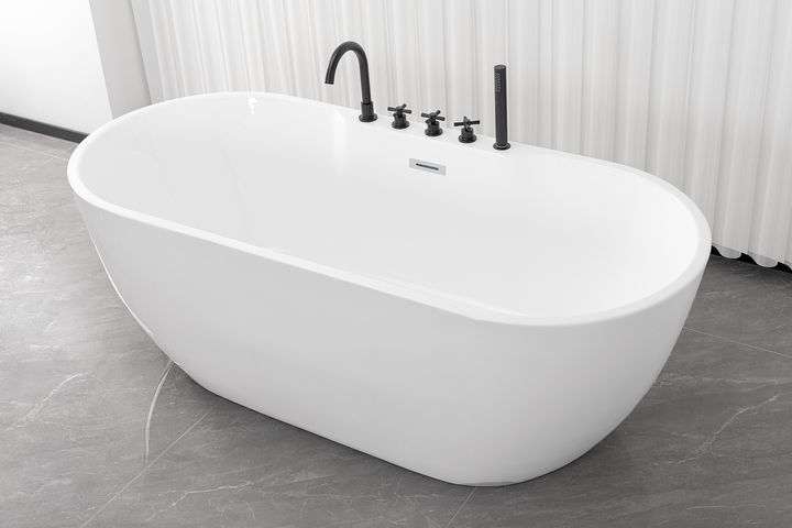 Freistehende Badewanne ARUBA schwarz 170x75x58 cm