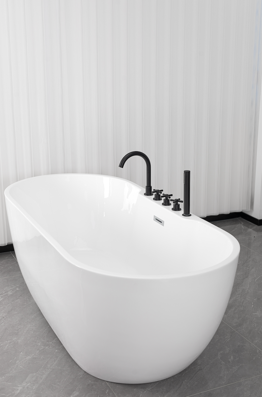 Freistehende Badewanne ARUBA schwarz 170x75x58 cm