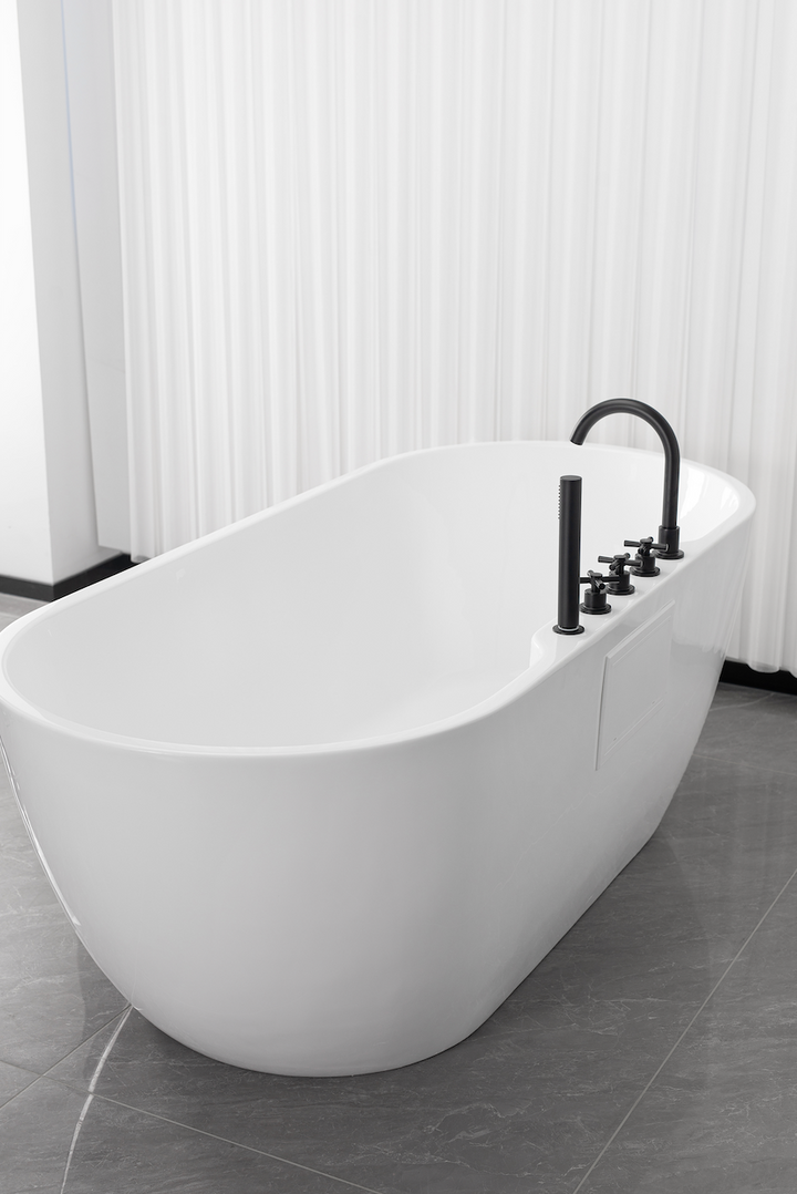 Freistehende Badewanne ARUBA schwarz 170x75x58 cm