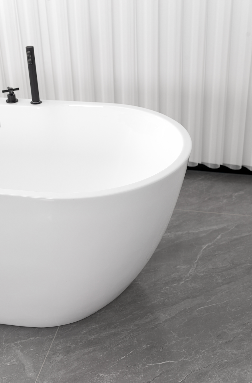 Freistehende Badewanne ARUBA schwarz 170x75x58 cm