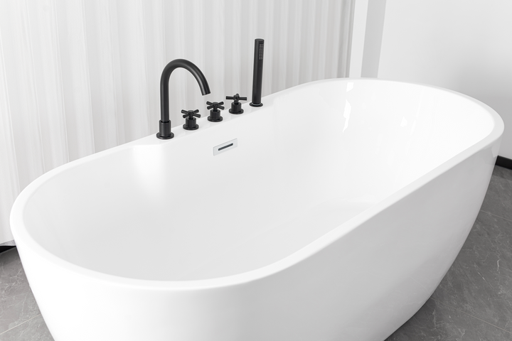 Freistehende Badewanne ARUBA schwarz 170x75x58 cm