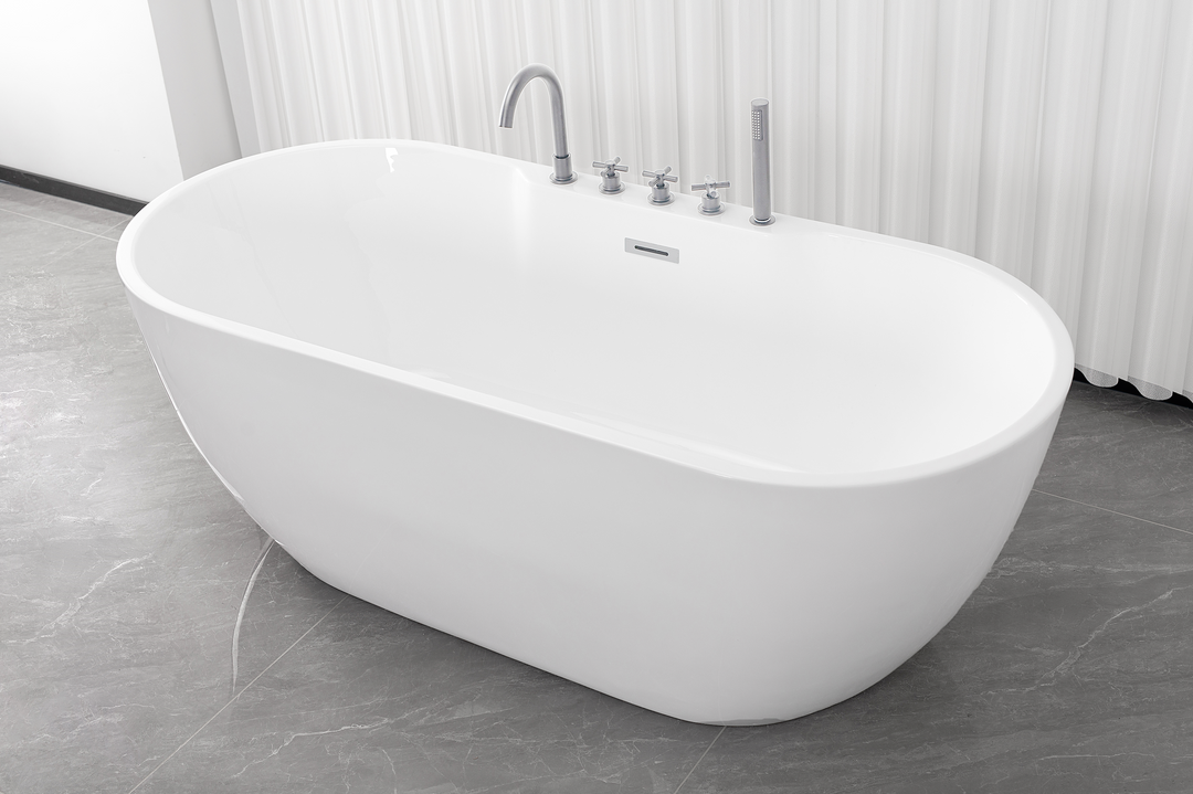 Freistehende Badewanne ARUBA chrom 170x75x58 cm