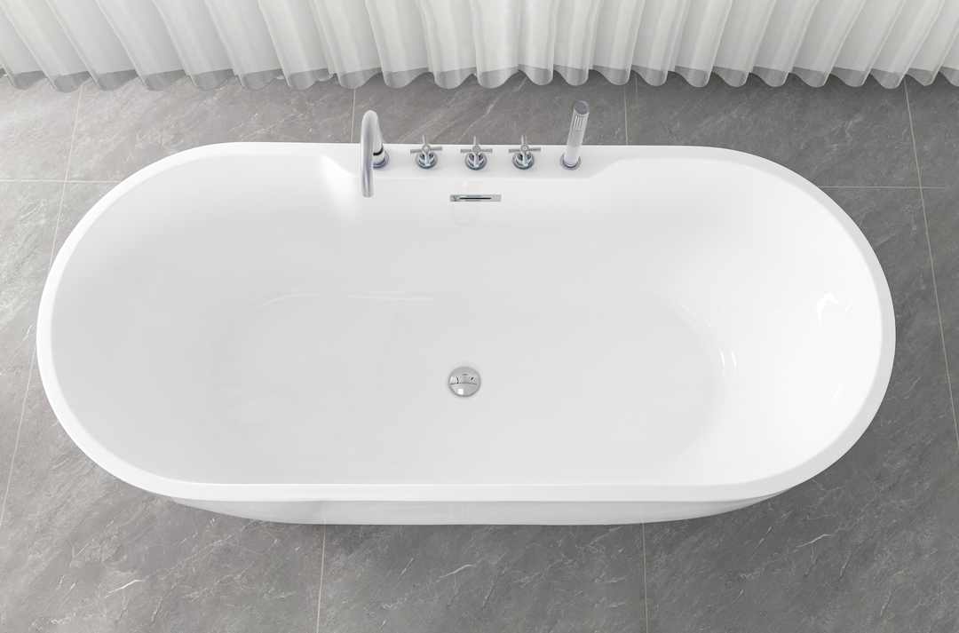 Freistehende Badewanne ARUBA chrom 170x75x58 cm