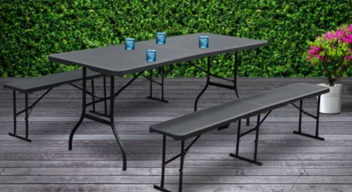 Klapptisch Rattan optik 180x74x74 cm
