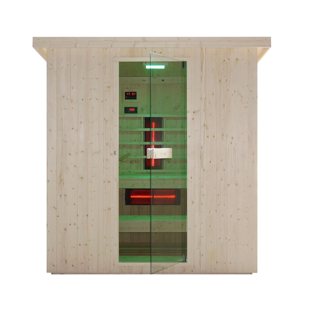 Outdoor Kombination Sauna und Infrarotkabine LAHTI für 4 - 6 Personen