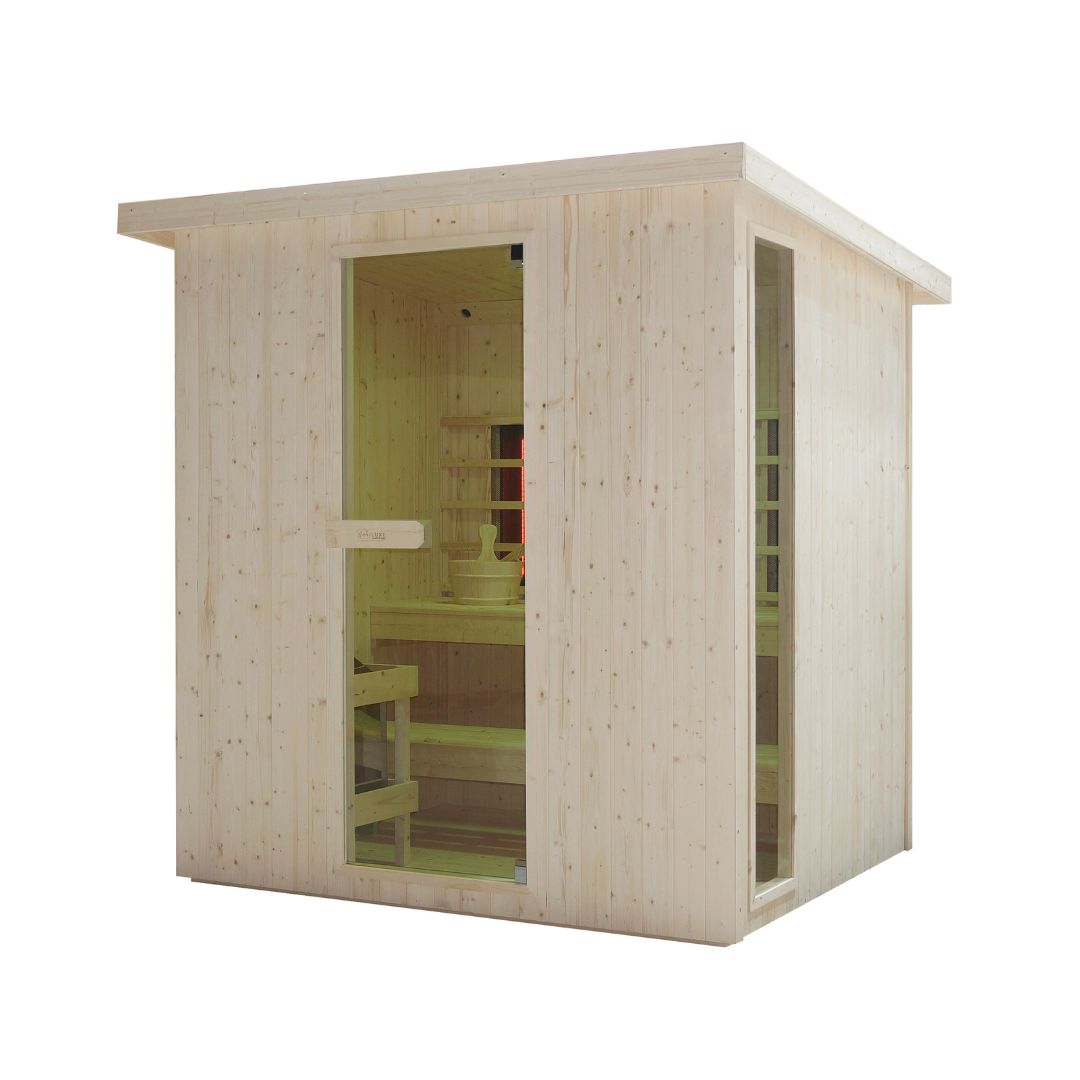 Outdoor Kombination Sauna und Infrarotkabine LAHTI für 4 - 6 Personen