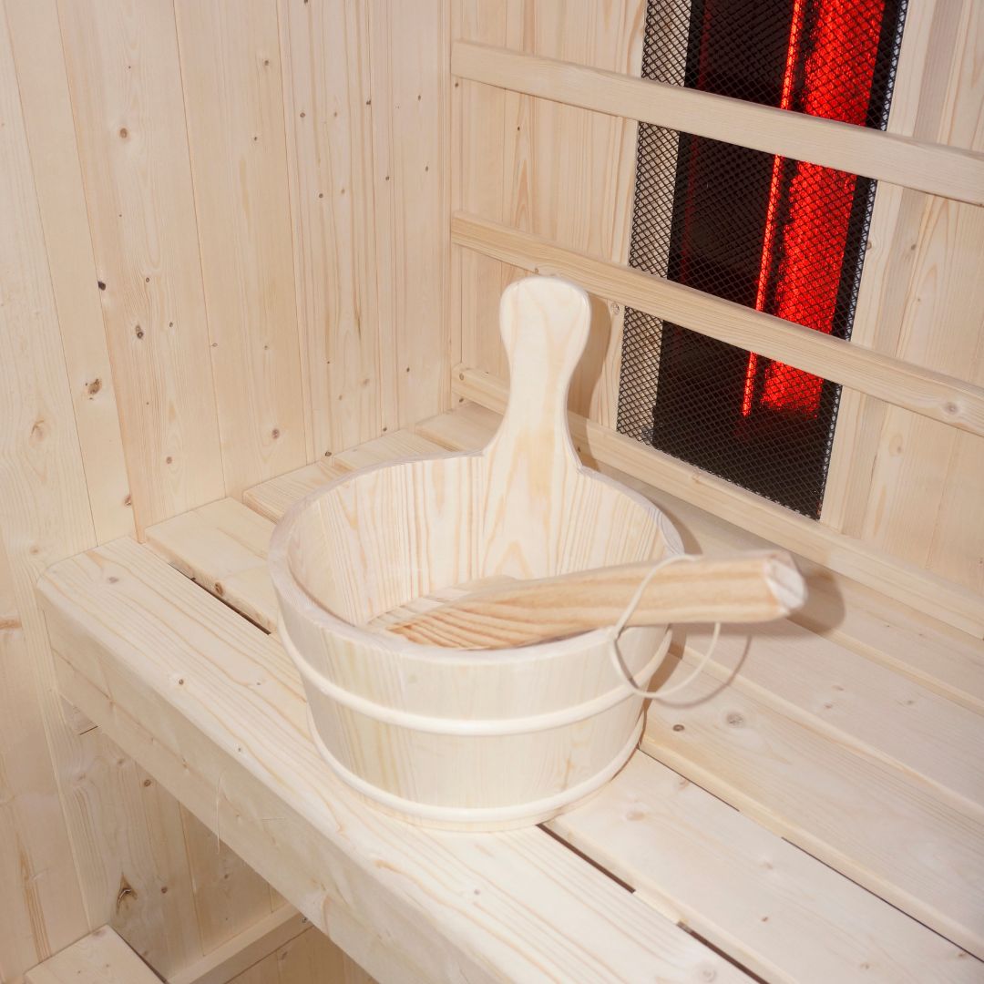Outdoor Kombination Sauna und Infrarotkabine LAHTI für 4 - 6 Personen