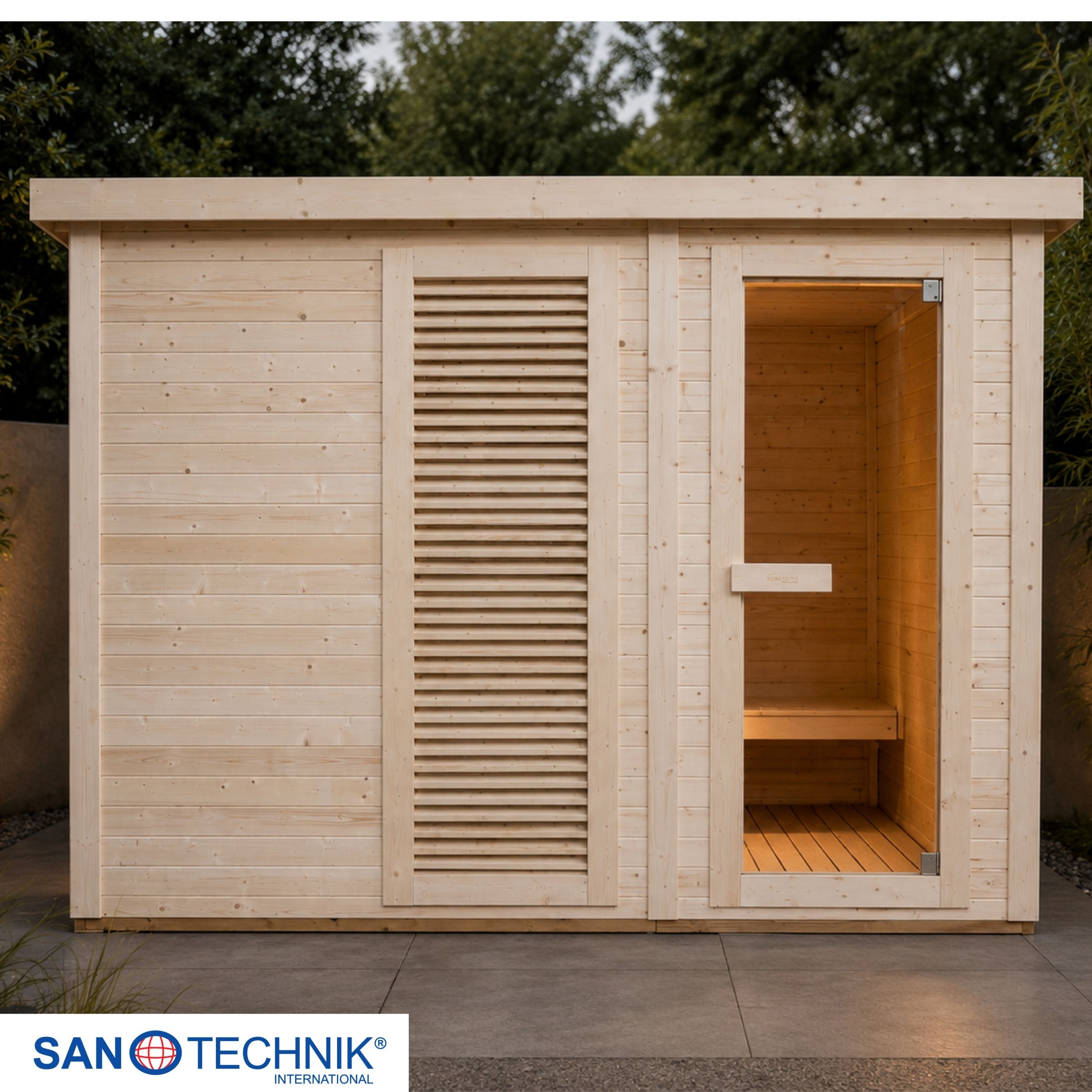 Sauna al aire libre VAASA para 4-5 personas con vestuario